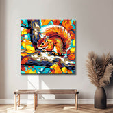 Malen nach Zahlen Tier Eichhörnchen auf Herbstbaum